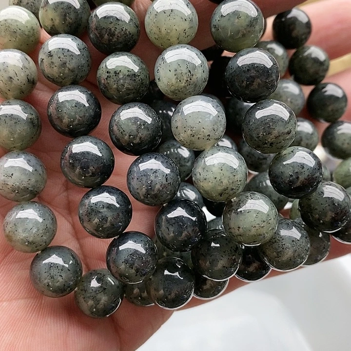 【闪购商品】未镶嵌手链和田玉12青花拍一发一圆