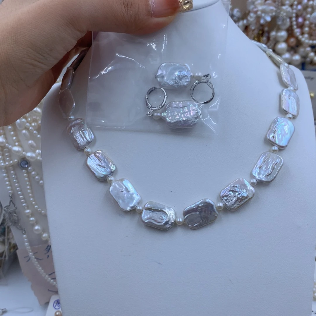 颈饰银S925镶嵌淡水珍珠