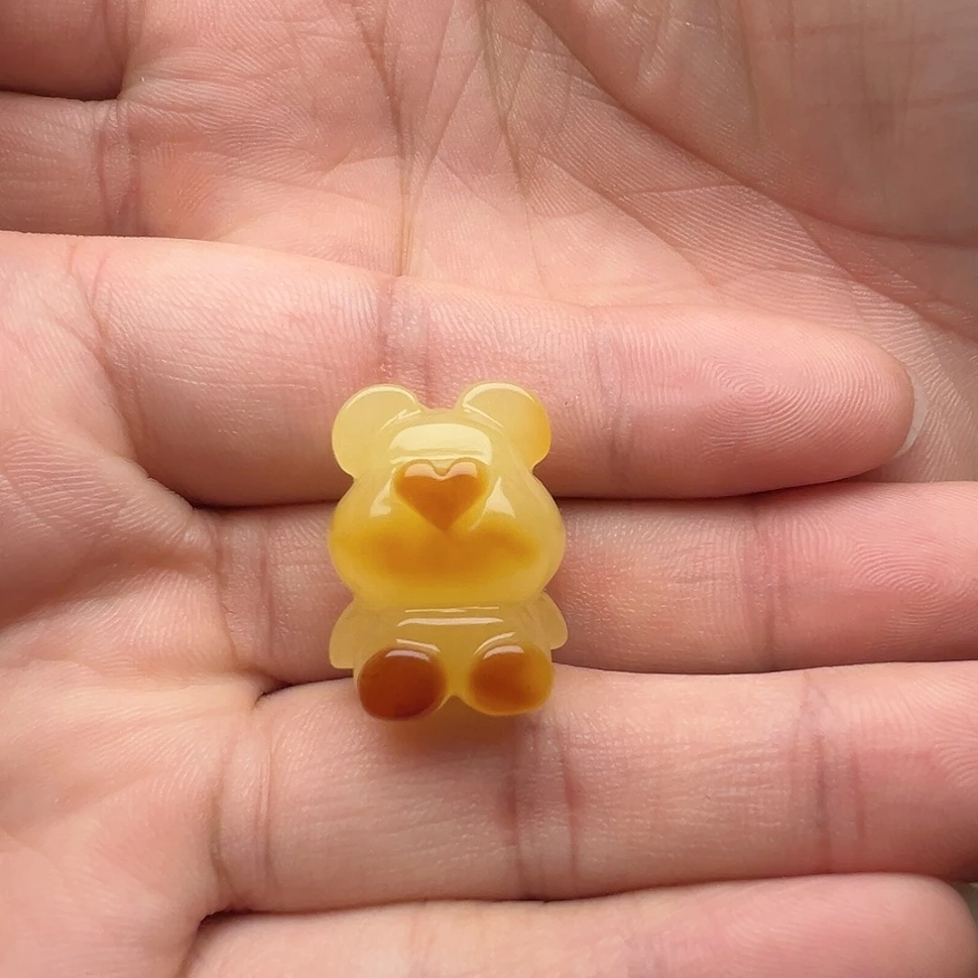 伶***房蜜蜡未镶嵌颈饰小熊吊坠（打孔不退换）