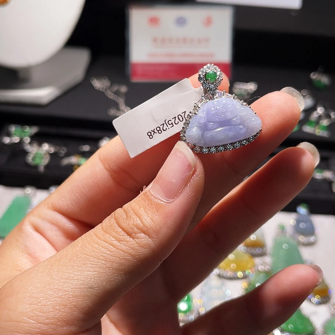 翡翠银S925镶嵌颈饰