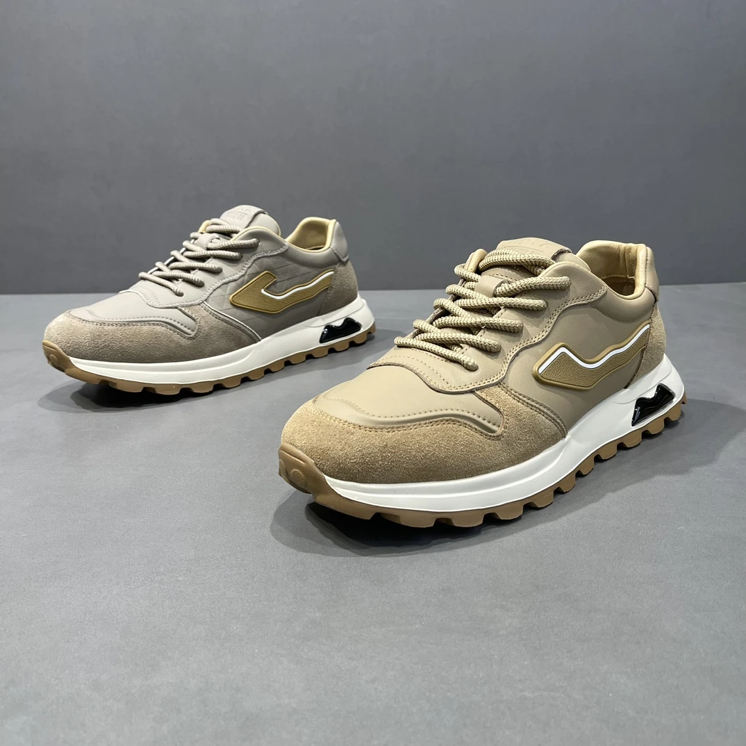 欧丽龙男鞋头层牛皮德训鞋真皮运动鞋牛皮超轻底休闲鞋