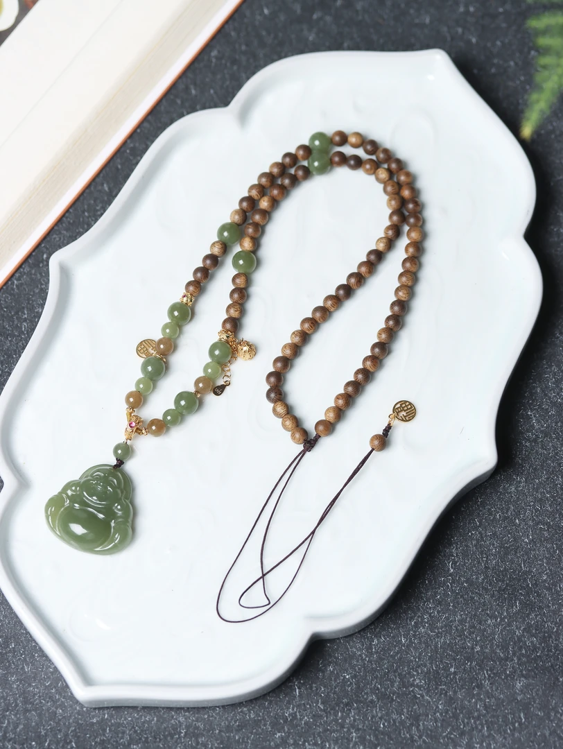 沉香【青栀】紫棋6MM佛公挂脖