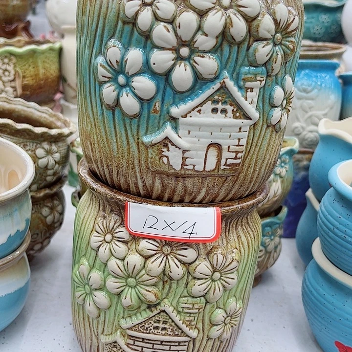 多肉绿植陶瓷花盆9.9包邮，有孔