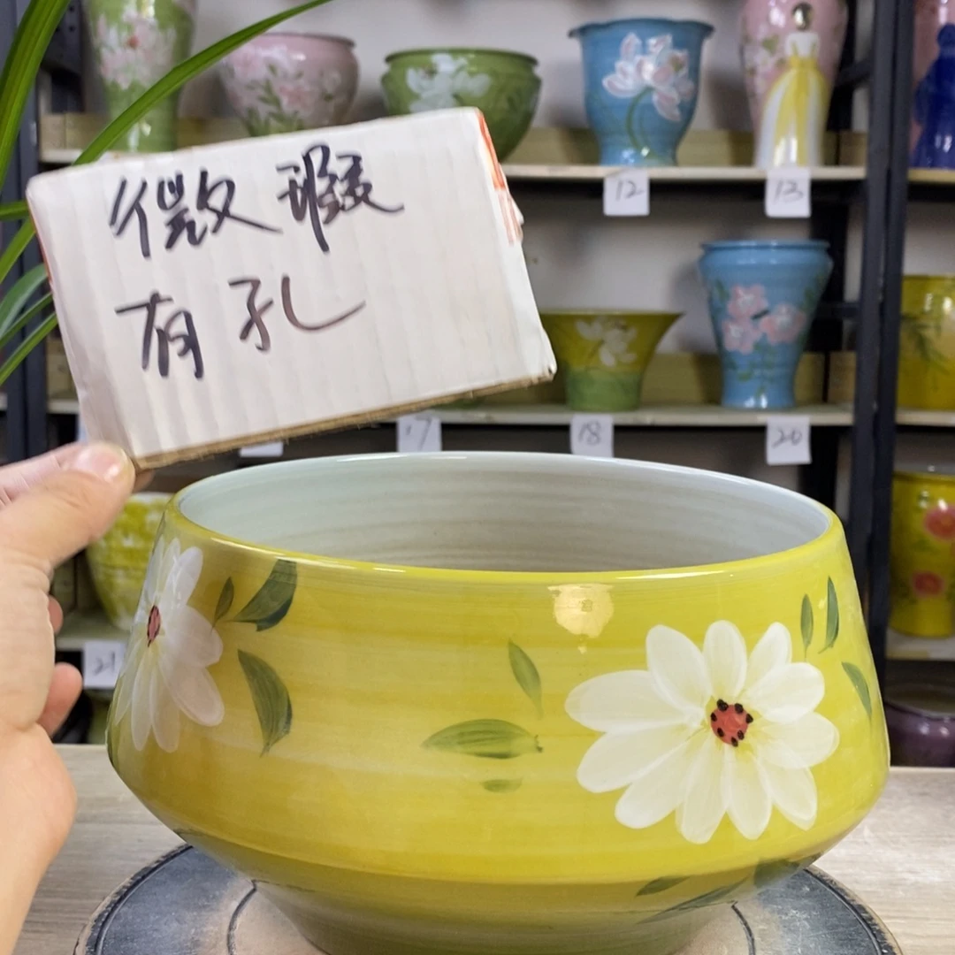 景德镇手工手绘陶瓷花盆