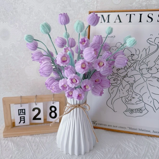 【送花瓶】铃兰花手捧花束扭扭棒DIY材料包手捧花手工摆件