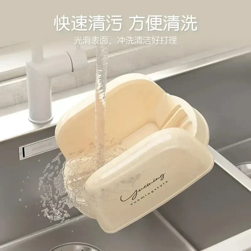 奶油风台面锅盖置物架家用一体置物架沥水收纳架