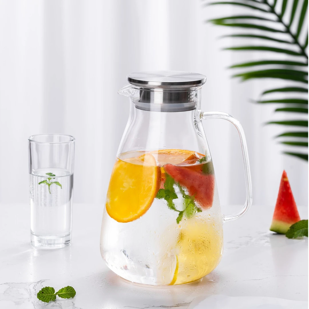 2600ml网红简约轻奢小清新嘟嘟壶玻璃冷水壶水具大容量家用耐温差