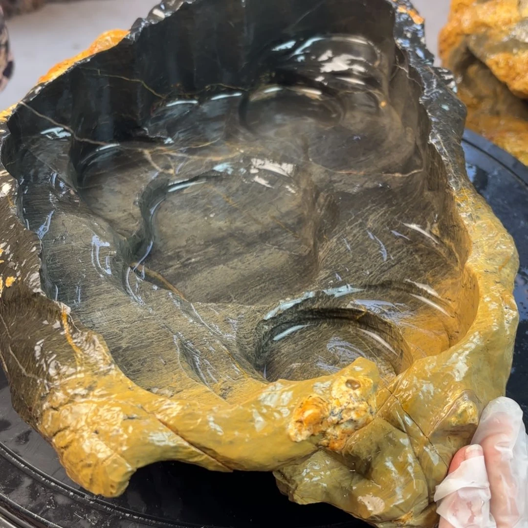 石头灵璧石花盆 天然外形