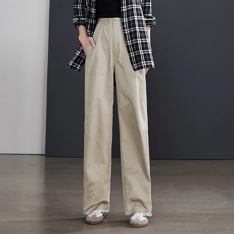 索菲丝尔2025春季新款休闲百搭宽松长裤牛津纺轻量工装裤511170