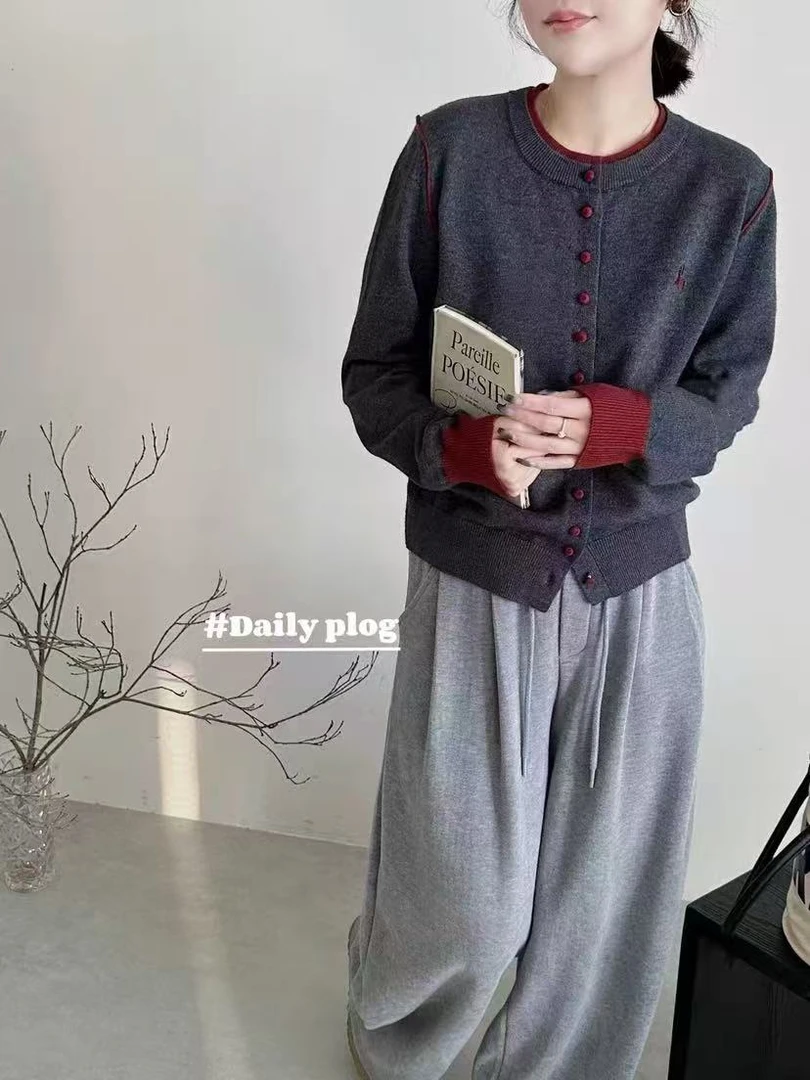 秋冬2025年新款今年流行爆款假两件毛衣开衫外套女冬加厚内搭搭