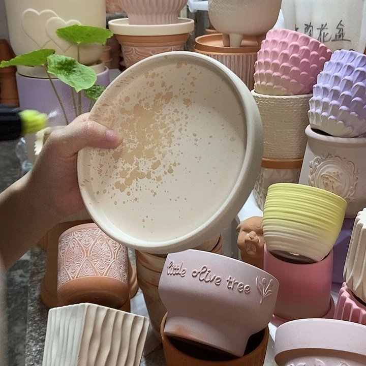 14盘 白陶托盘2个