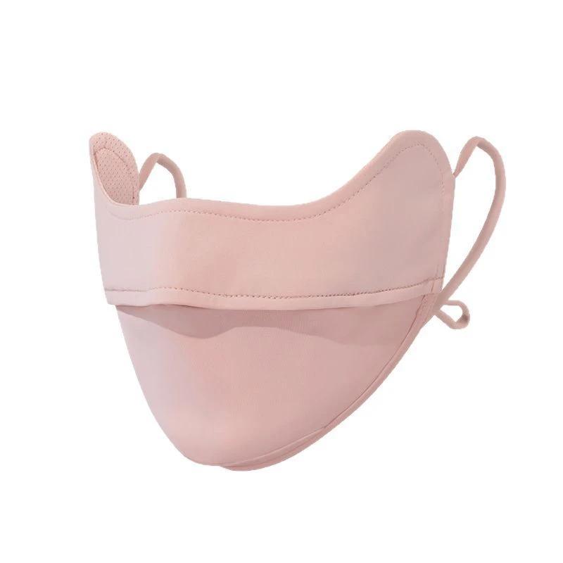 夏季女士冰丝口罩防晒面罩脸基尼户外骑行遮阳开口透气护眼角纯色