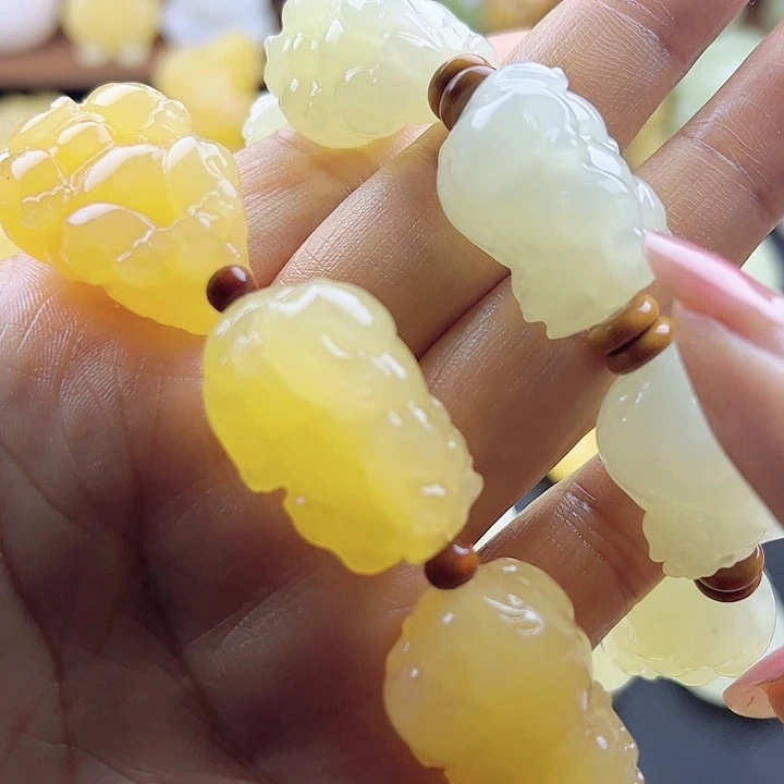 涛***行大理石磁石昆仑玉石手串