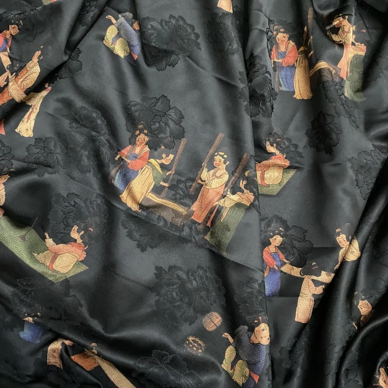 【唐代佳人布材料】仿香云纱布料及马面裙材料包