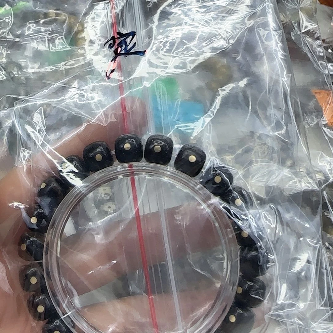 观***语星月菩提手串315殿堂黑金星月菩提10单圈铜钉