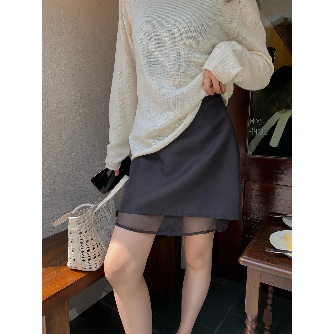 “曜石流光”100桑蚕丝显腿长休闲半身裙D5L130