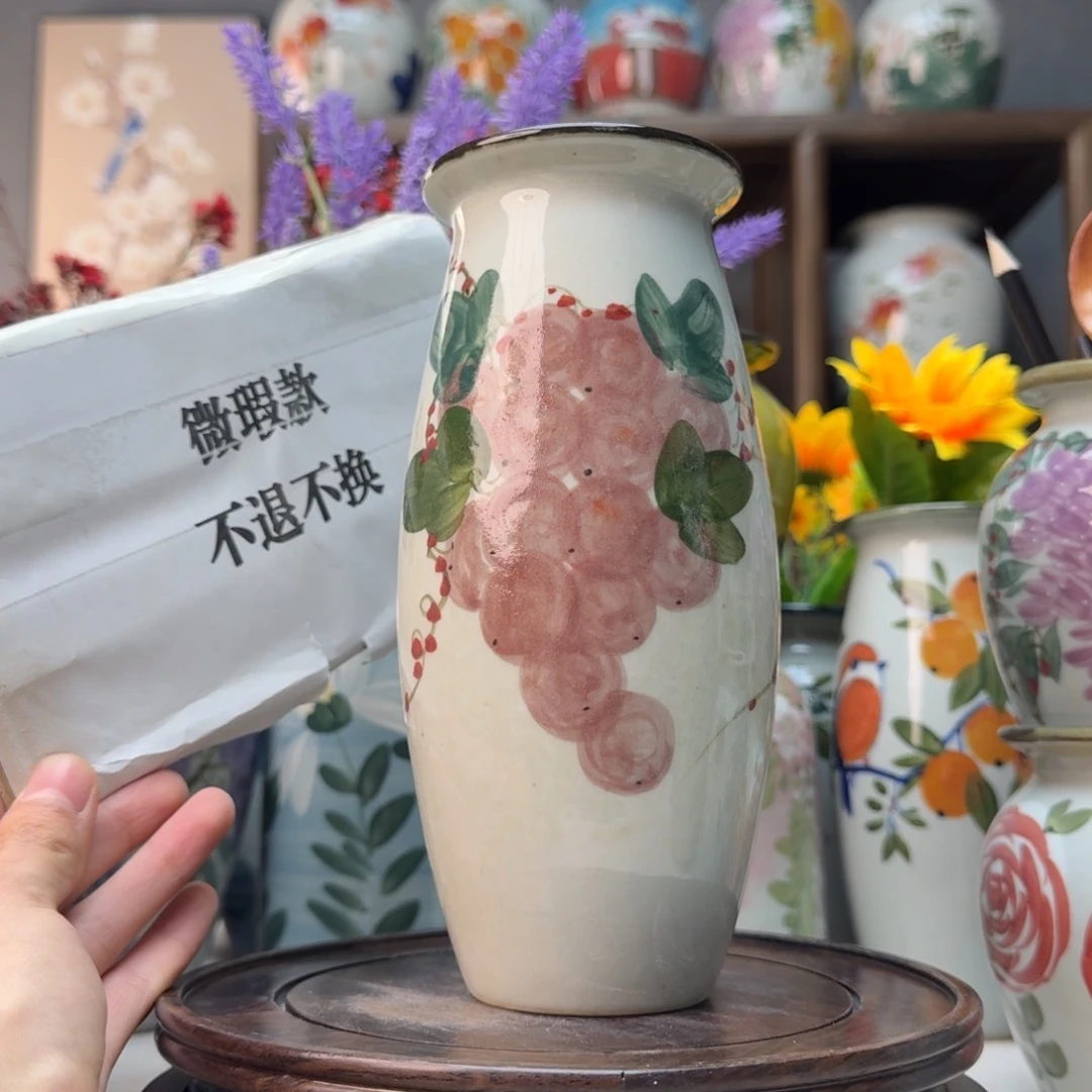 罐 景德镇陶瓷手绘花瓶摆件无孔