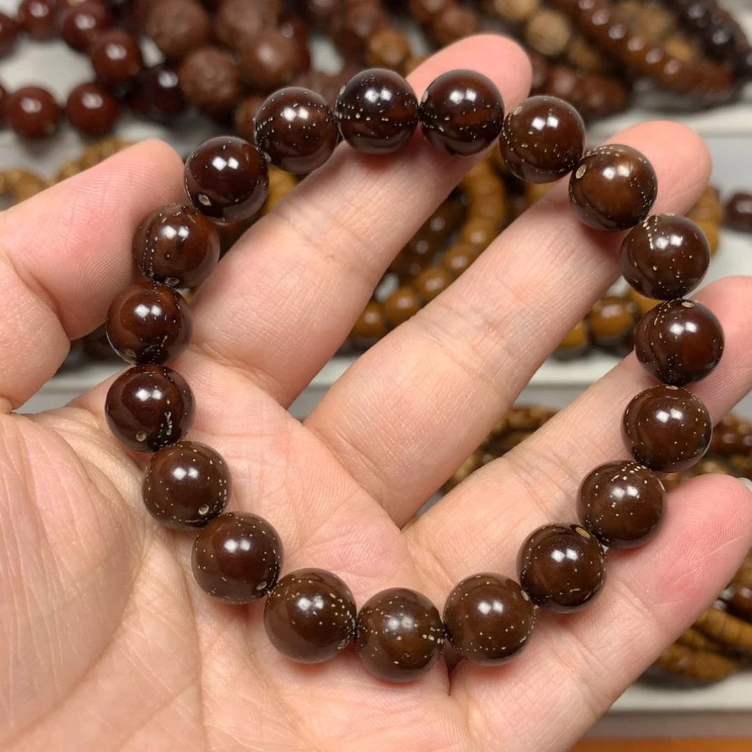 紫金鼠手串西*露11.2mm红皮老料光珠手串