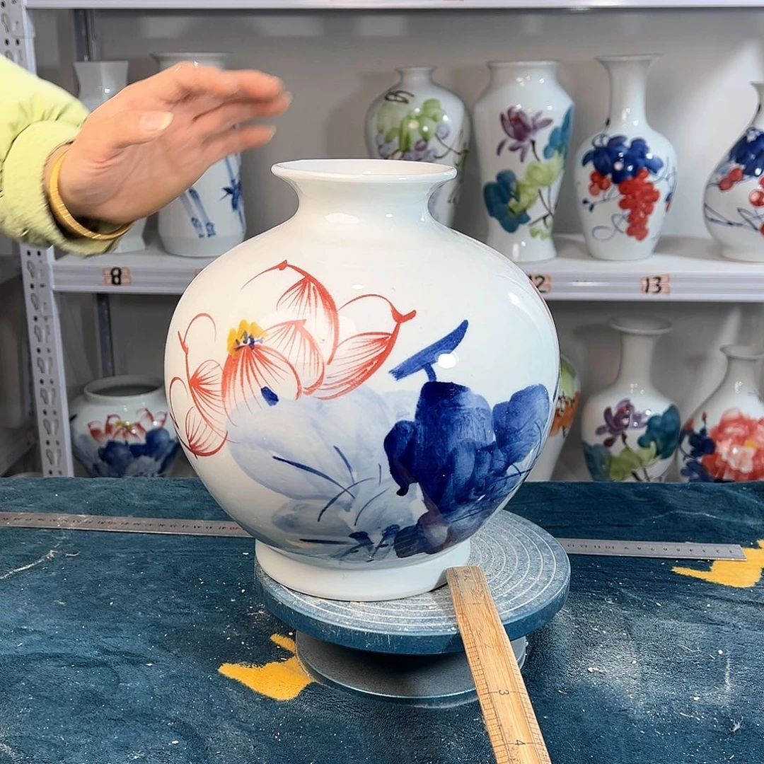 摆件景德镇陶瓷石荷花