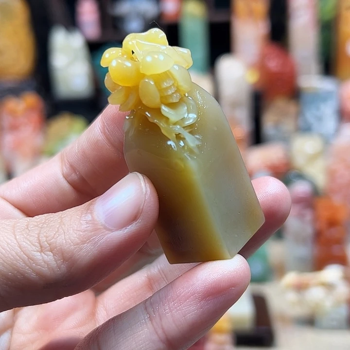 寿山石印石柒*猫寿山石印章