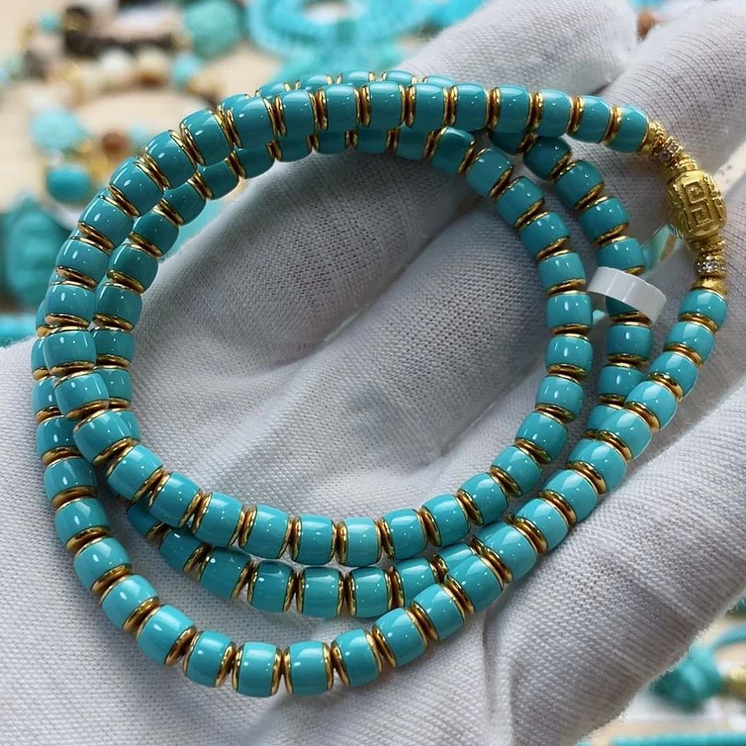 18K金镶嵌绿松石珠宝奇石5