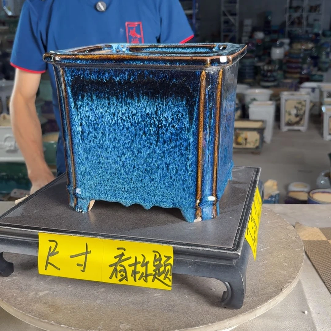 一风堂石湾花盆 内17*17脚微瑕