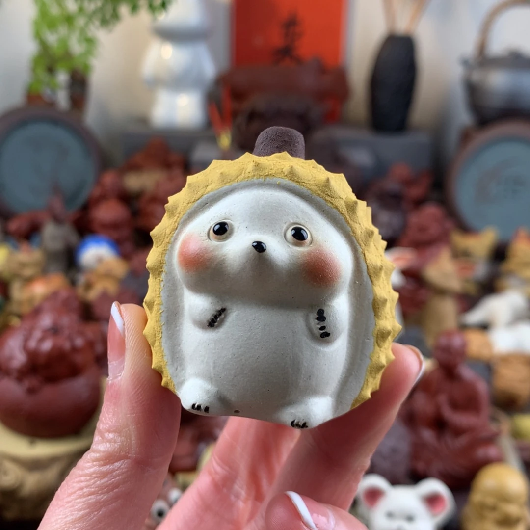 紫砂茶宠榴莲刺猬