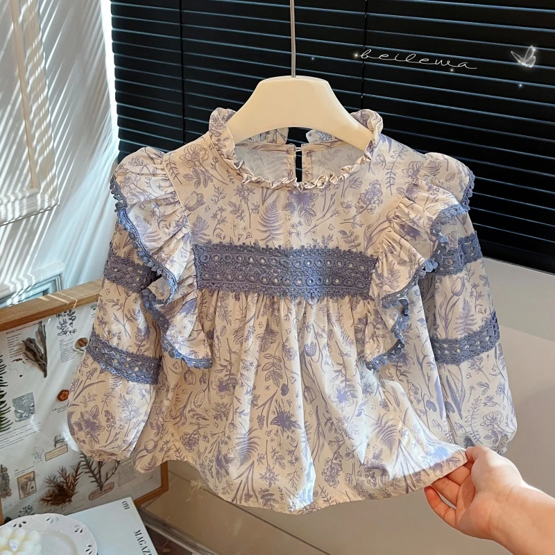 新款女童春秋儿童长袖纯棉韩版衬衣女宝宝休闲衬衫上衣洋气童装