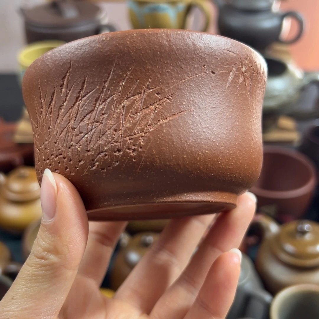 茶杯紫砂红降坡主人杯