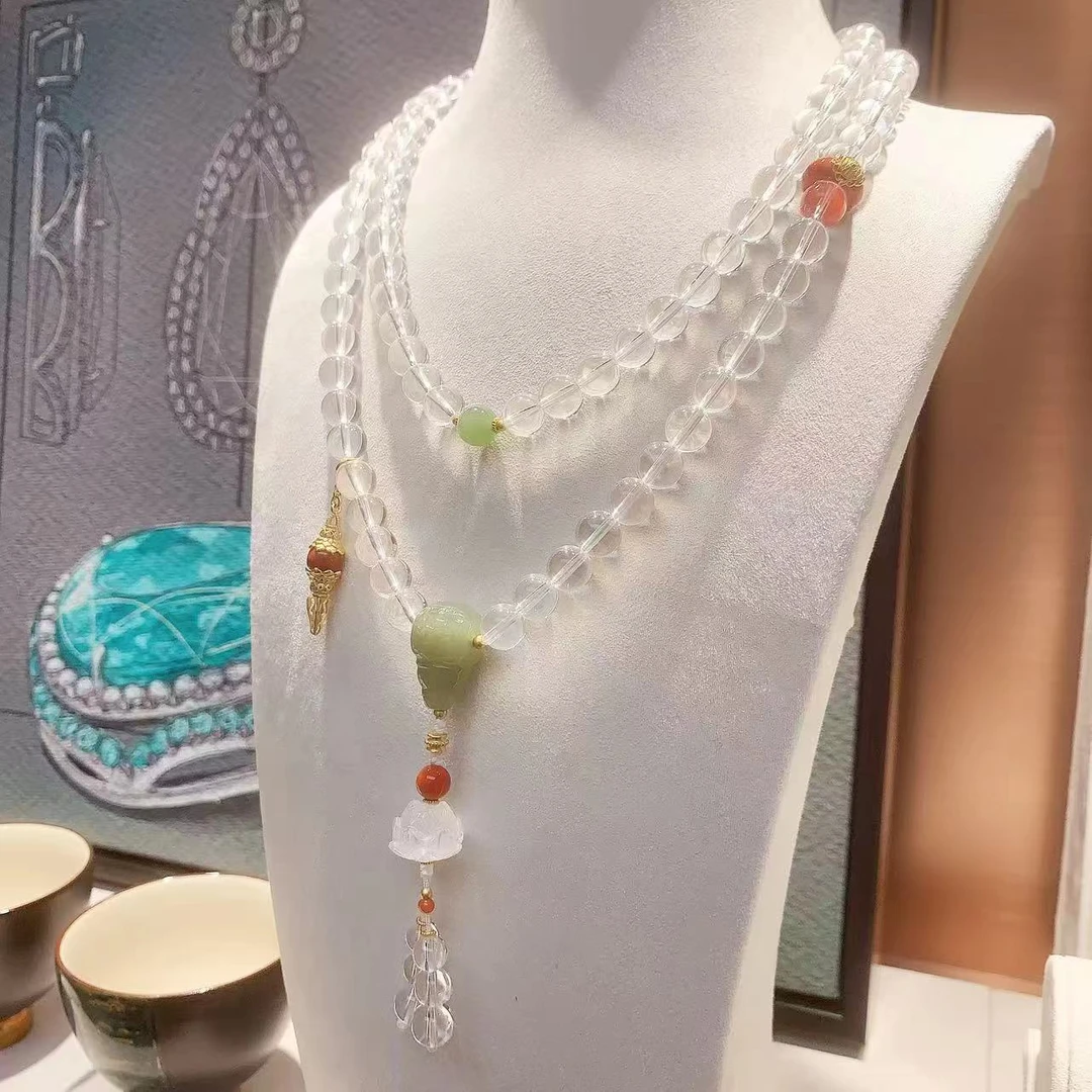 白水晶108项链纯洁干净