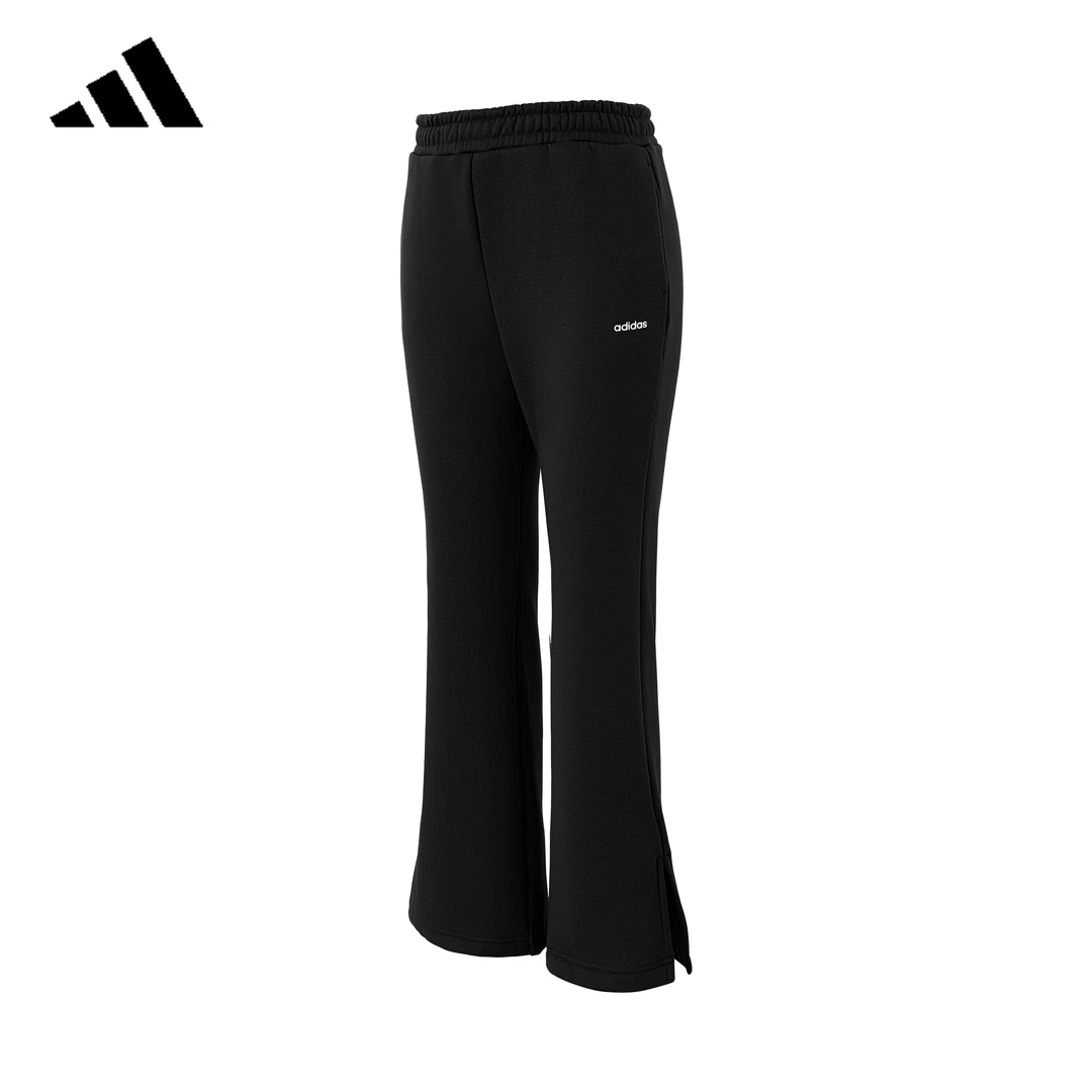adidas/阿迪达斯运动裤女子加绒运动长裤高腰微喇叭舒适休闲裤