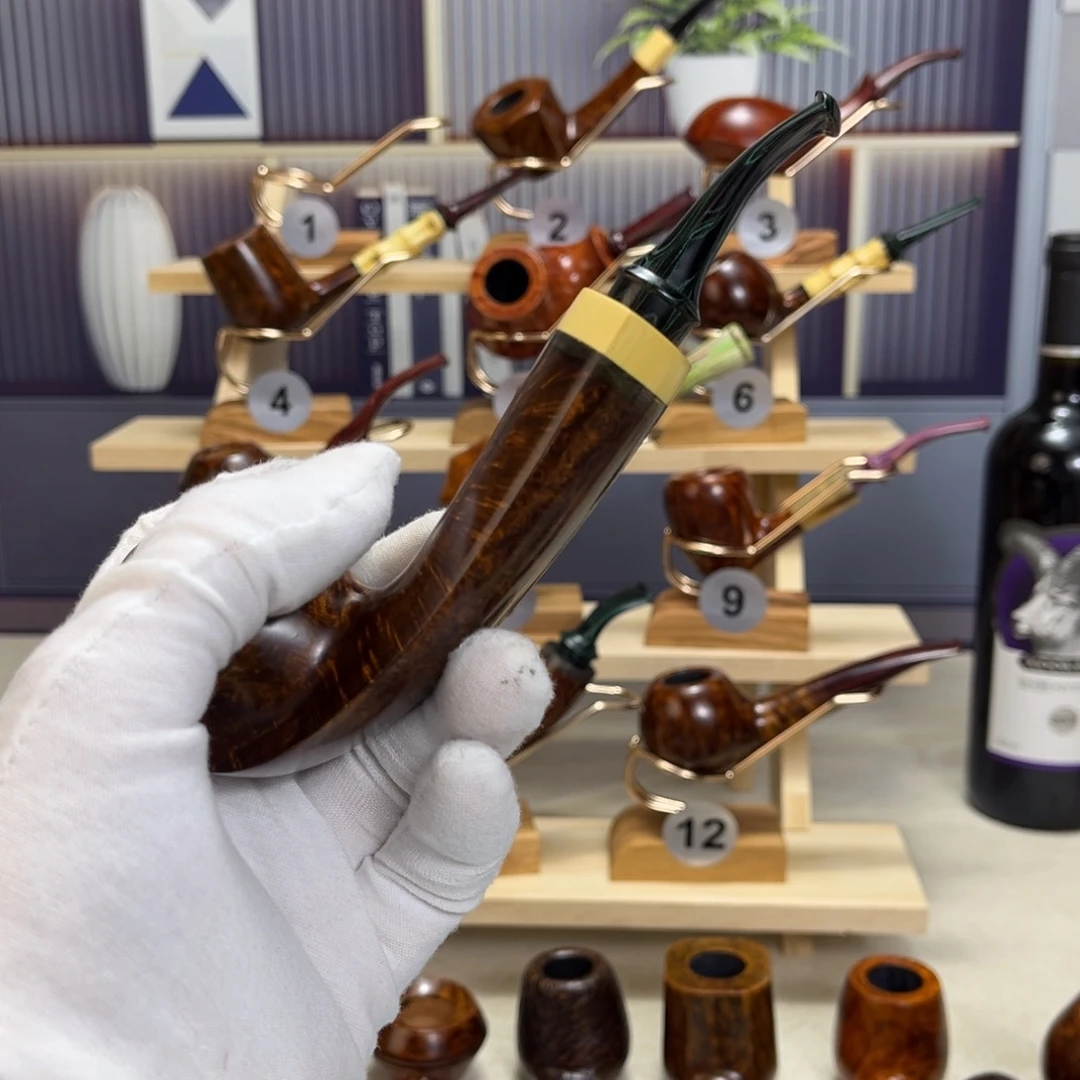 薛***刻石楠木手工斗烟斗