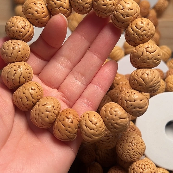 手串桃核桃核手串树王纽扣脑纹18