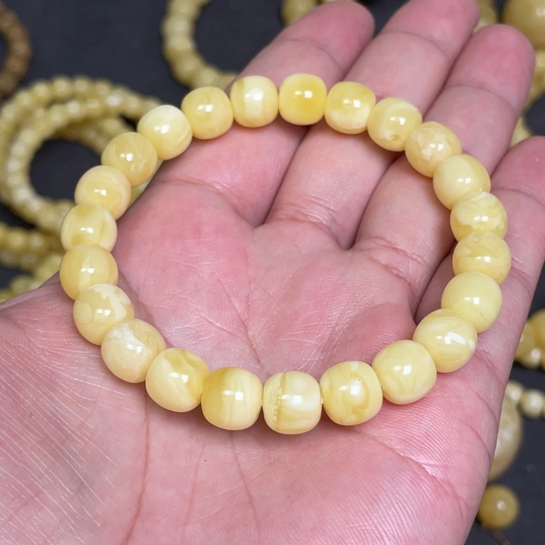 蜜蜡未镶嵌裸石蜜蜡手串9.5×9mm