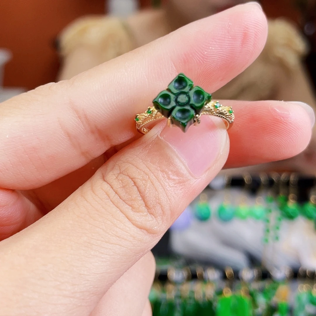 银S925镶嵌翡翠耳饰