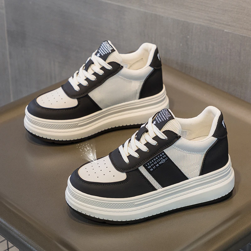 2025春夏新款内增高真皮厚底小白鞋休闲板鞋低帮舒适运动阿甘鞋女