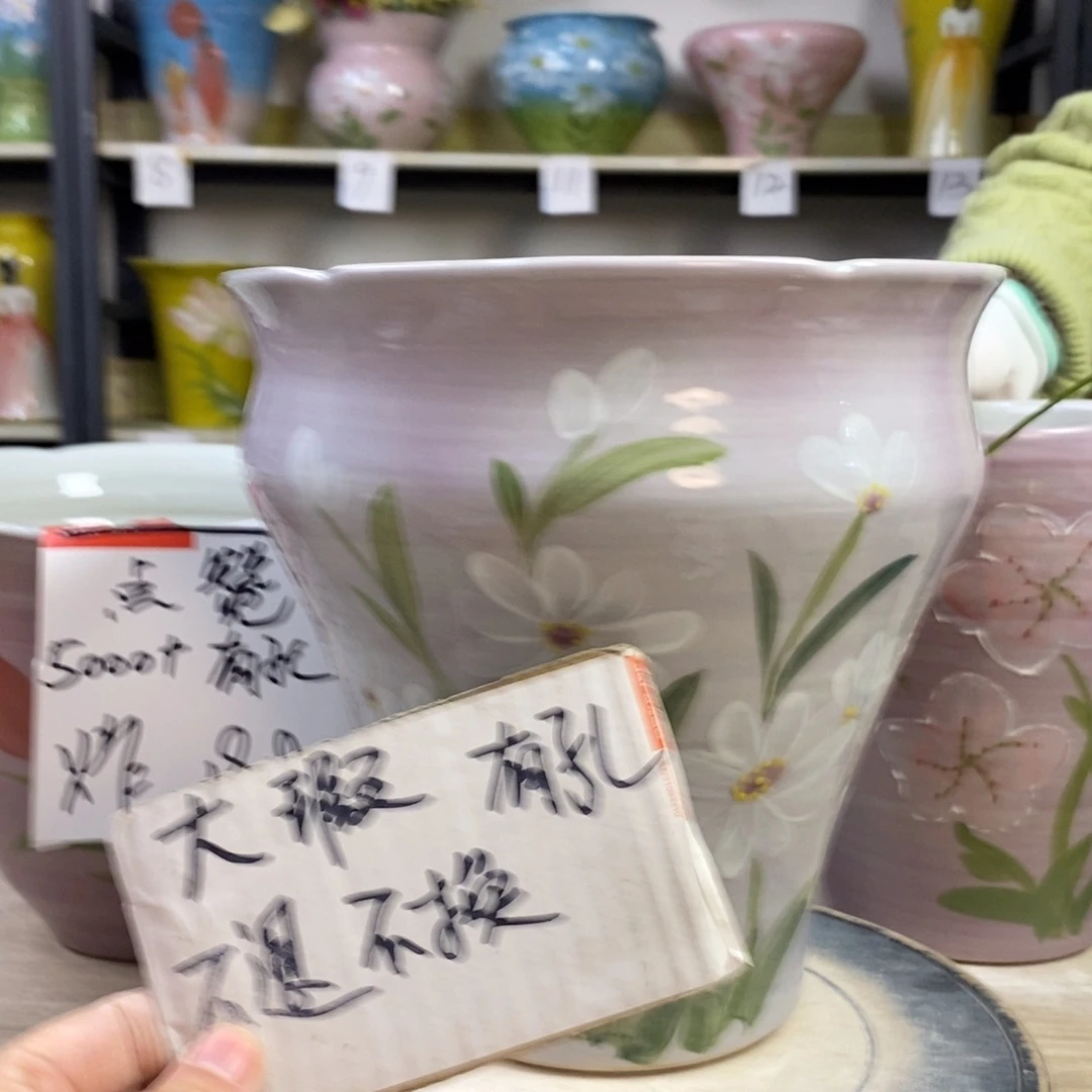 景德镇手工手绘陶瓷花盆