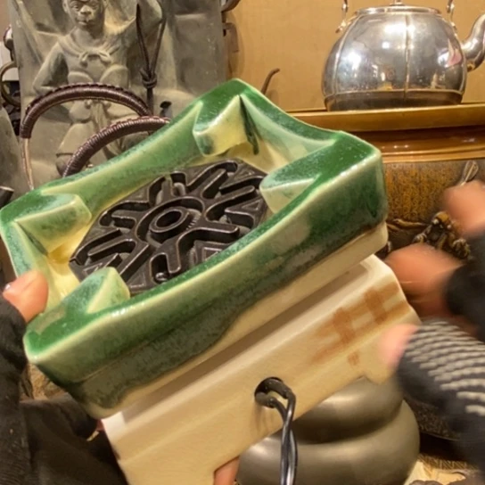 蜜安罐瓷香炉锡茶则