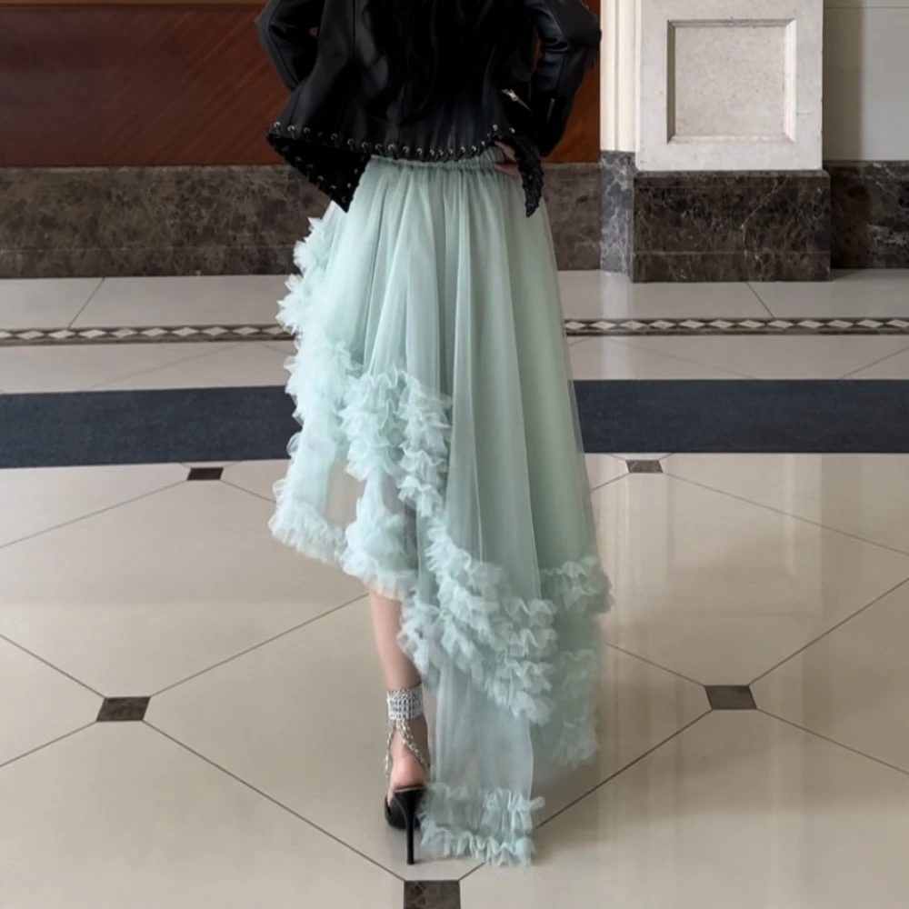 【Seven】重工燕尾半身裙不规则三层蛋糕蓬蓬纱裙