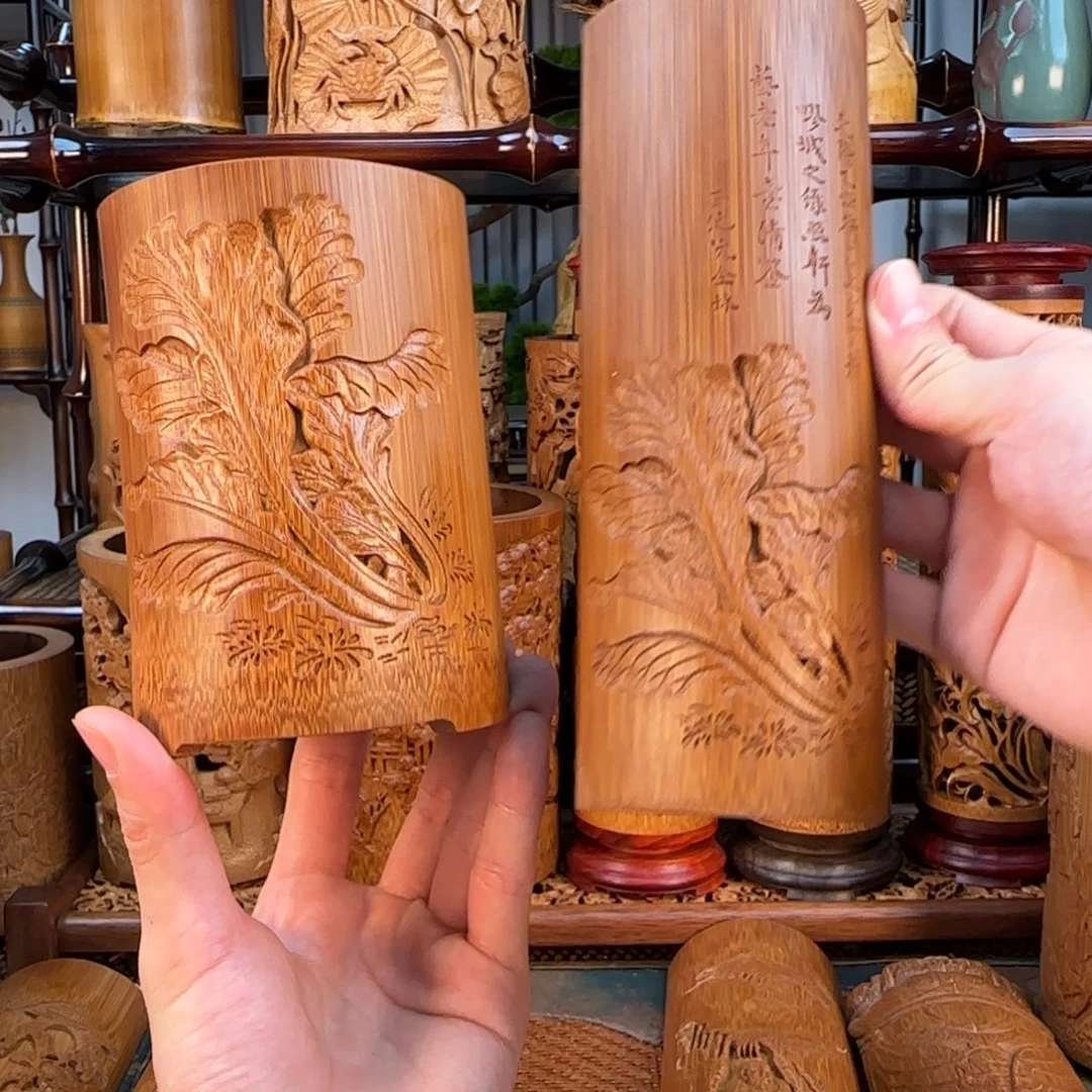 香榧木白菜茶则+白菜笔筒