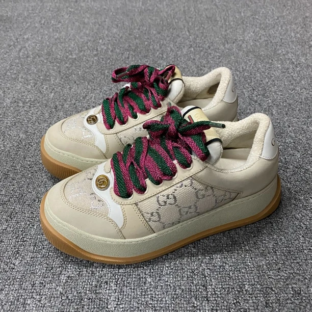 95新 GUCCI/古驰 37码/银丝小香风胖丁鞋/BF00797