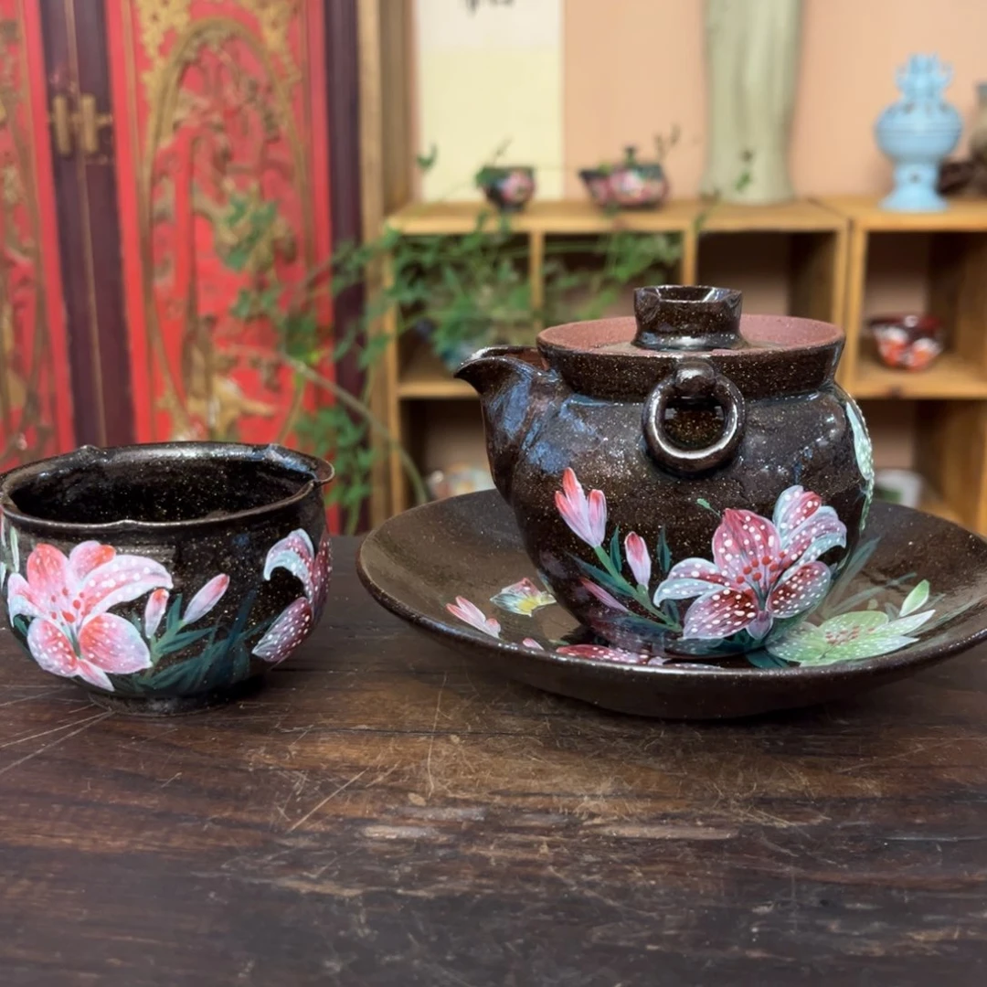 柴烧手工手绘陶瓷