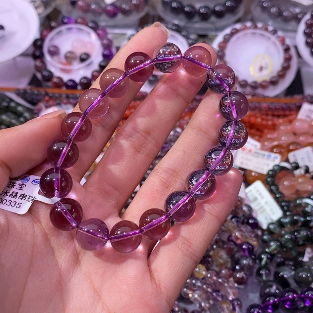水晶手串未镶嵌紫水晶11+