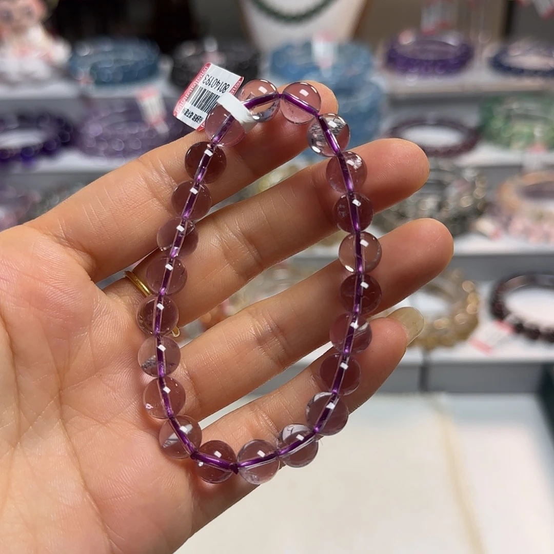 水晶手链未镶嵌波紫8.5，193
