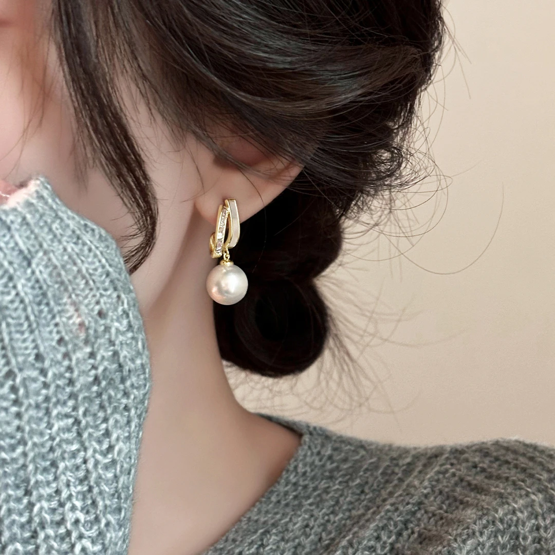 合金耳饰 轻奢小众贝壳珍珠耳坠高级耳夹气质网红耳环耳钉耳饰