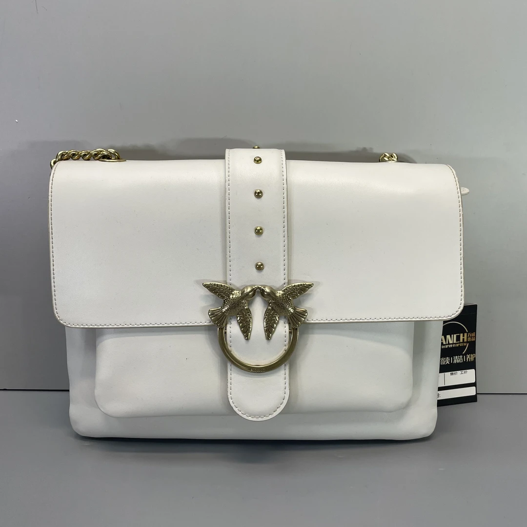 90新 PINKO 白色大号燕子包29*24*2cmE041610