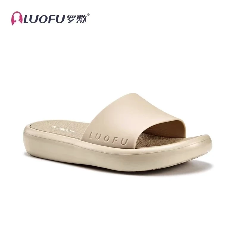 罗敷新款拖鞋女简约家用居家防滑浴室洗澡厚底外出妈妈女士凉拖鞋