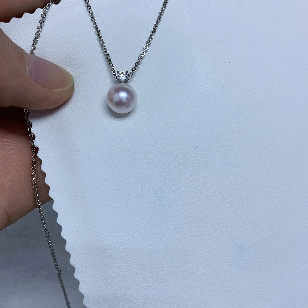 吊坠(不含链)银S925镶嵌海水珍珠8.5-9