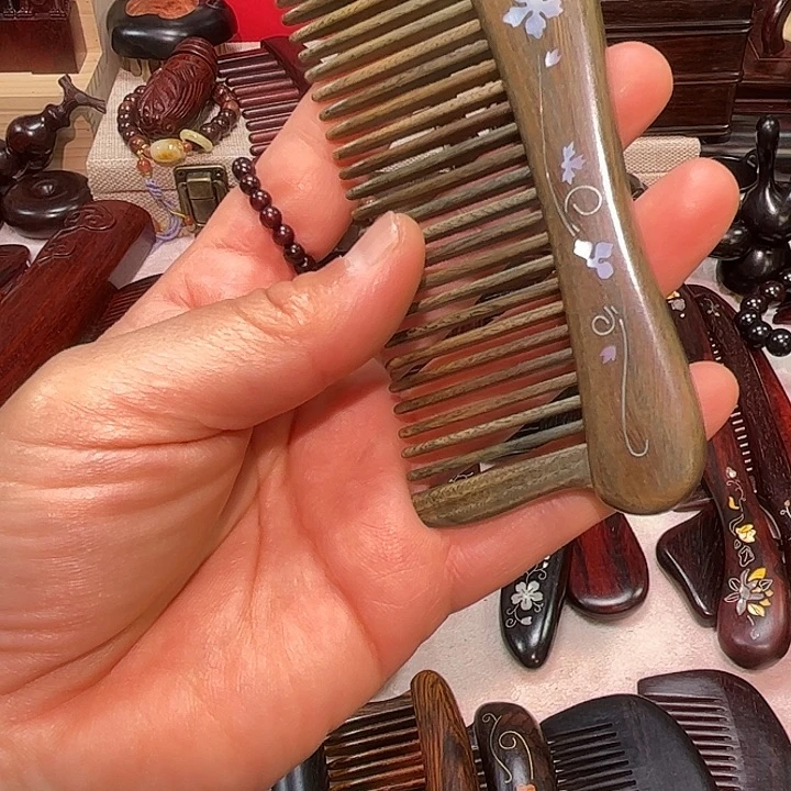 心****黄花梨/降香黄檀绿檀木梳子