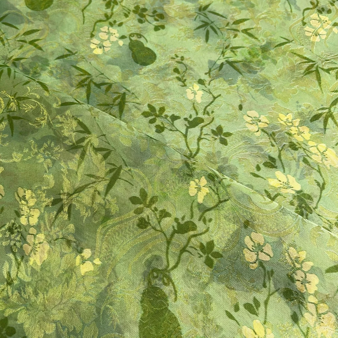 【葫芦娃】浮光锦高端提花新中式国风连衣裙吊带外套奥黛旗袍面料